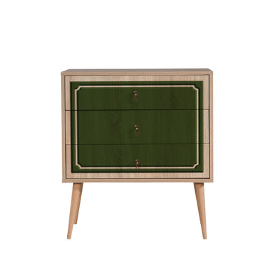 Cassettiera moderna in legno a 3 cassetti cm 80x40x90h - vari colori