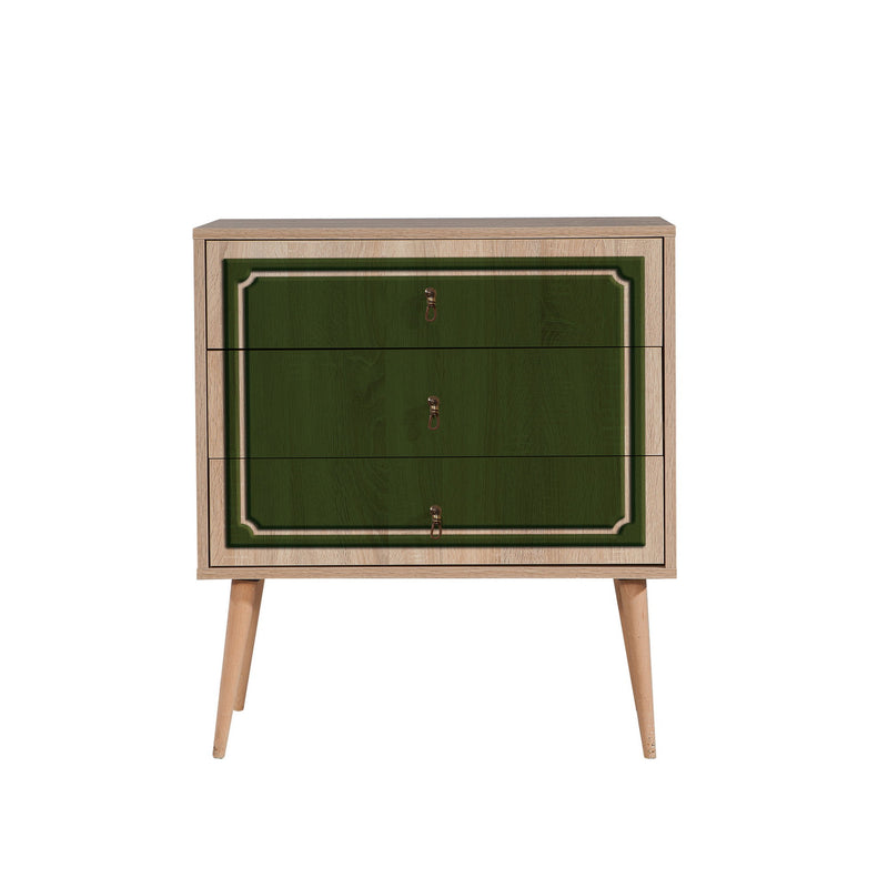 Cassettiera moderna in legno a 3 cassetti cm 80x40x90h - vari colori