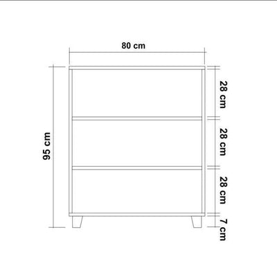 Cassettiera in legno colore pino con fantasia foresta cm 80x43x95h