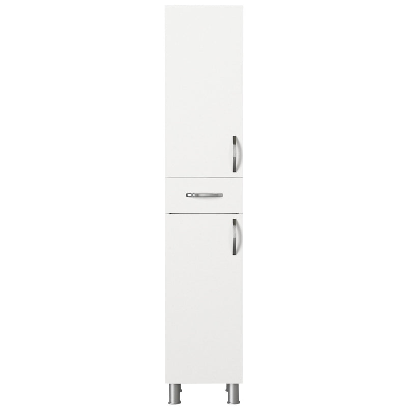 Colonna da bagno con 2 ante e cassetto moderna colore bianco cm 35x31x179h