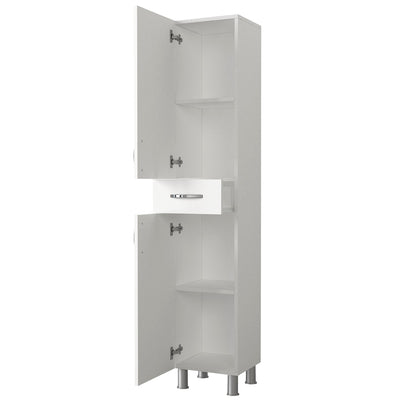 Colonna da bagno con 2 ante e cassetto moderna colore bianco cm 35x31x179h