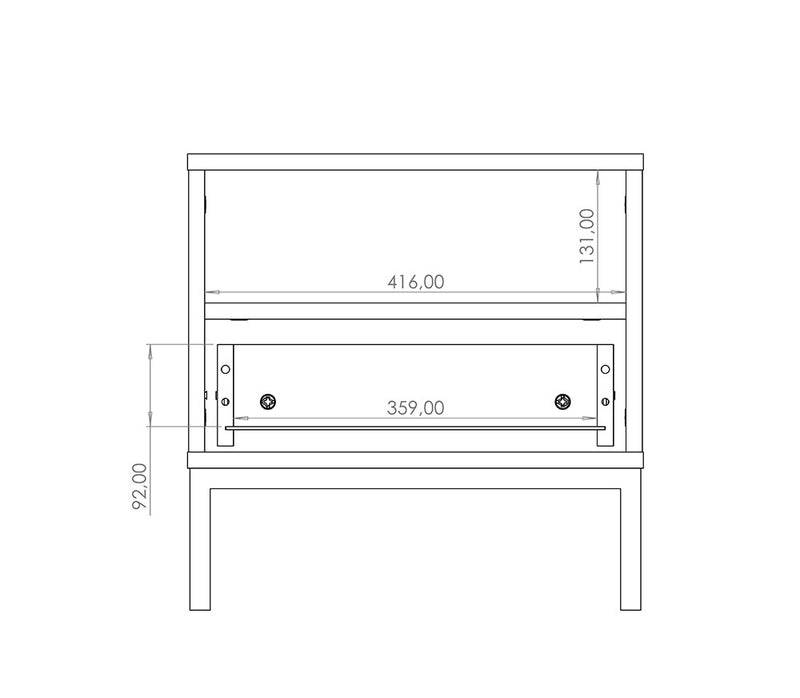 Comodino moderno camera con cassetto e vano colore noce e bianco cm 45x40x45h