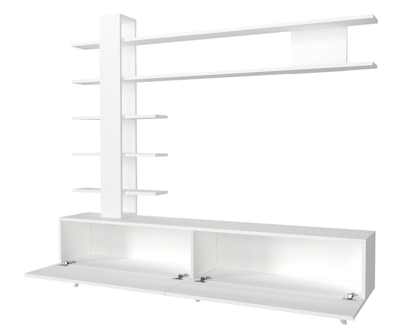 Parete attrezzata con libreria a colonna e mobile tv con ante cm 180x31x161h