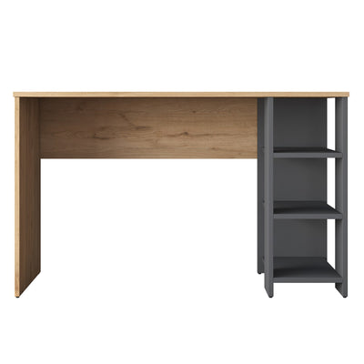 Composizione per studio con scrivania libreria e mensola naturale e antracite cm 160x45x162h