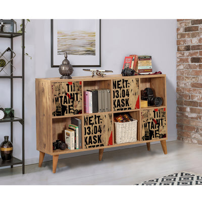 Mobile stile industriale con ante e vani a giorno cm 152x35x92h - vari colori