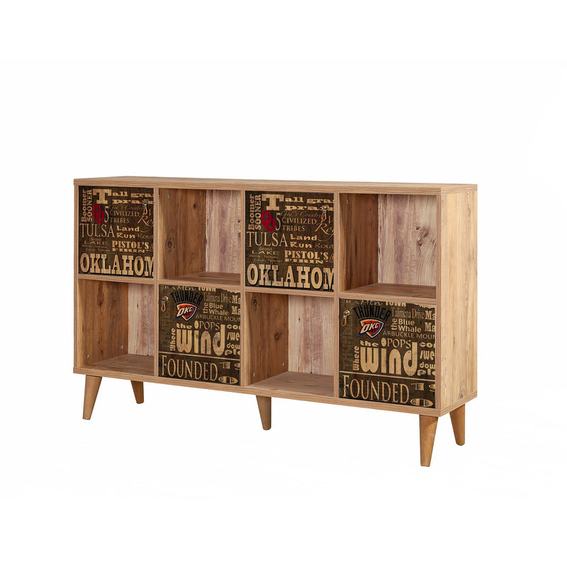 Mobile stile industriale con ante e vani a giorno cm 152x35x92h - vari colori