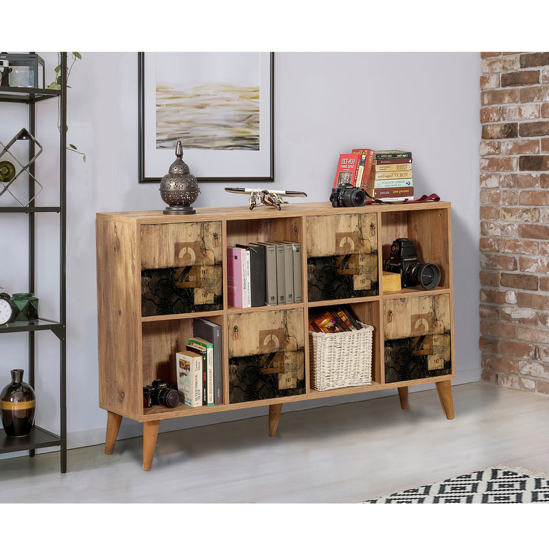 Mobile stile industriale con ante e vani a giorno cm 152x35x92h - vari colori
