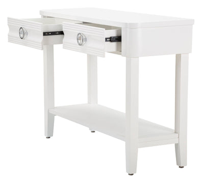 Consolle da ingresso moderna 2 cassetti e ripiano colore bianco cm 110x40x82h