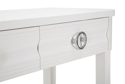 Consolle da ingresso moderna 2 cassetti e ripiano colore bianco cm 110x40x82h