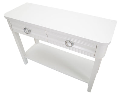 Consolle da ingresso moderna 2 cassetti e ripiano colore bianco cm 110x40x82h