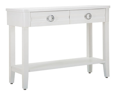 consolle moderna da ingresso 2 cassetti e ripiano in legno colore bianco