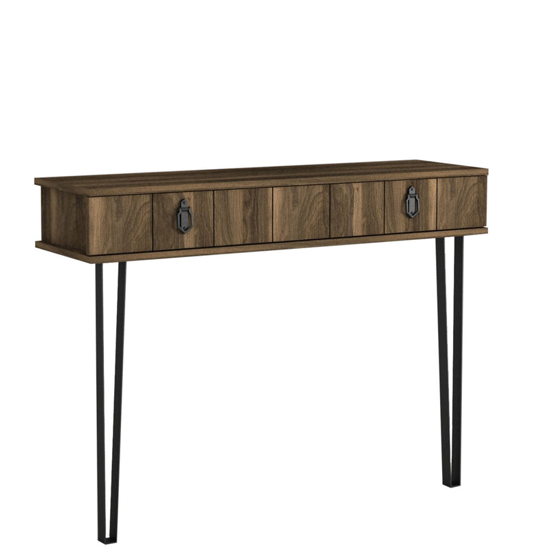Consolle in legno e metallo moderna in legno con cassetti cm 120x36x90h