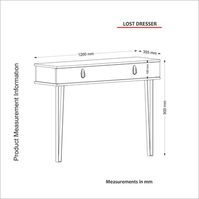 Consolle in legno e metallo moderna in legno con cassetti cm 120x36x90h