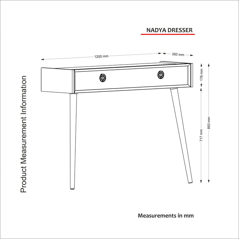Consolle design con cassetto da muro per ingresso in legno con maniglie dorate cm 120x35x90h