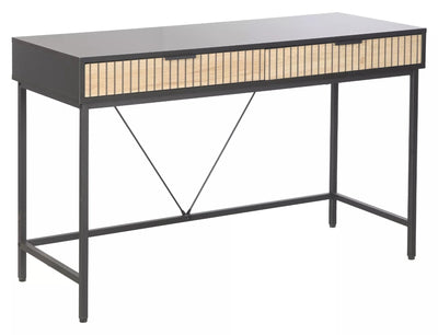 Consolle da ingresso o scrivania da studio colore nero e rovere chiaro a strisce cm 120x48x76h