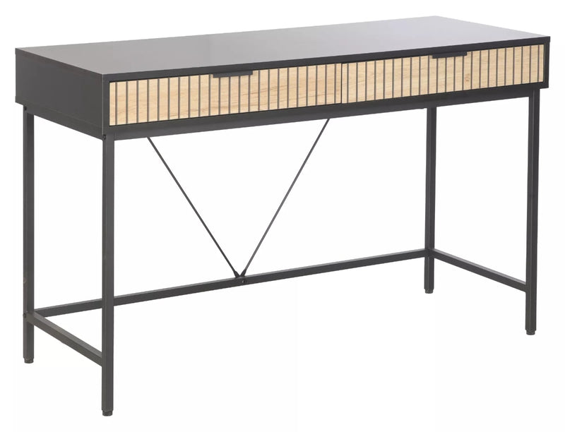 Consolle da ingresso o scrivania da studio colore nero e rovere chiaro a strisce cm 120x48x76h