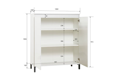 Mobile living 2 ante alto moderno bianco lucido cm 100x40x110h - vari colori