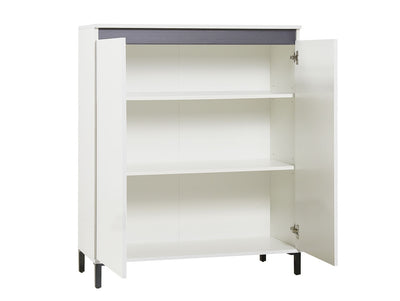 Mobile living 2 ante alto moderno bianco lucido cm 100x40x110h - vari colori