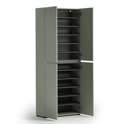 Armadio scarpiera 4 ante design moderno verde salvia opaco cm 80x34x200h