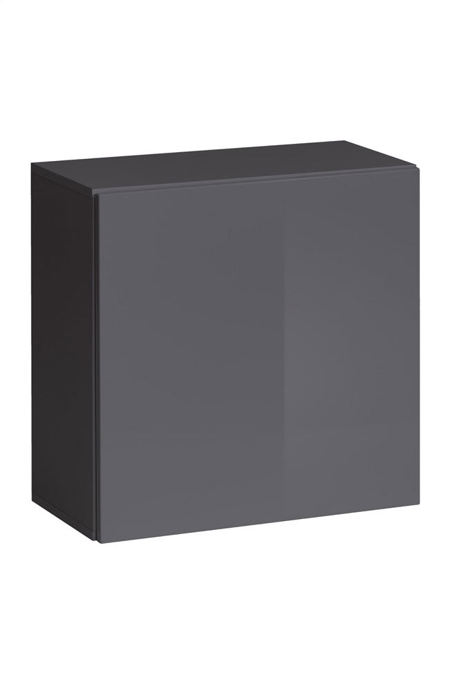 Retib - Parete soggiorno antracite e quercia con decorazione geometrica - vari colori