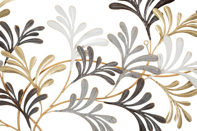 Decorazione moderna per parete in metallo con foglie cm 130x7x70h