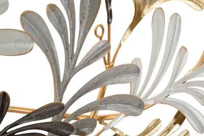 Decorazione moderna per parete in metallo con foglie cm 130x7x70h