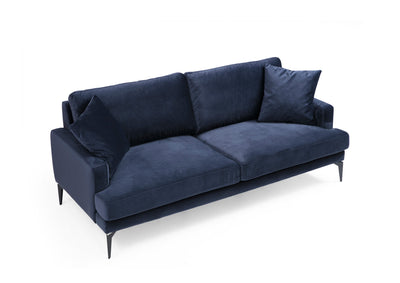 Divano design imbottito biposto rivestito in tessuto cm 175x88x90h - vari colori