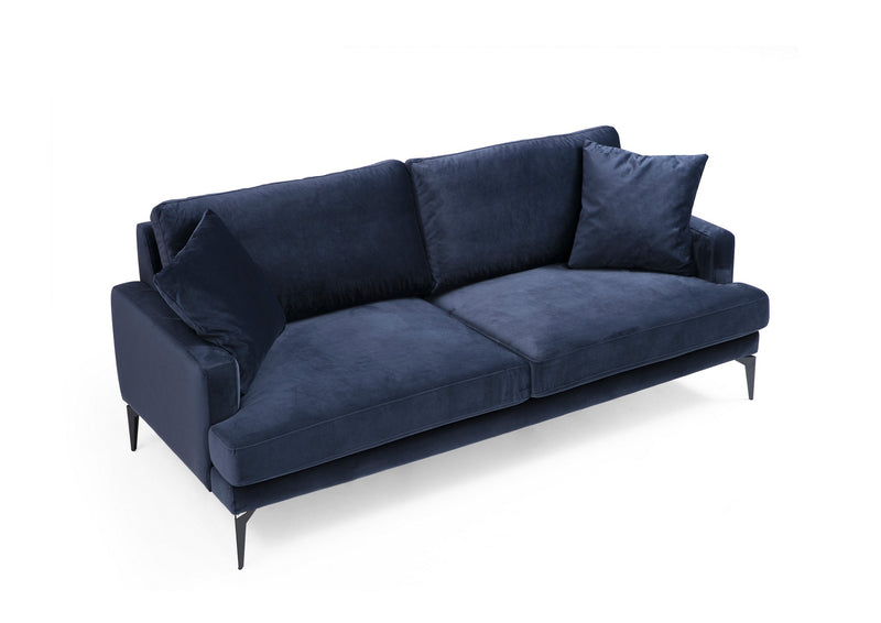 Divano design imbottito biposto rivestito in tessuto cm 175x88x90h - vari colori
