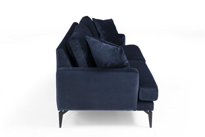 Divano design imbottito biposto rivestito in tessuto cm 175x88x90h - vari colori