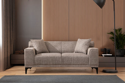 divano design moderno 2 posti rivestito in tessuto beige