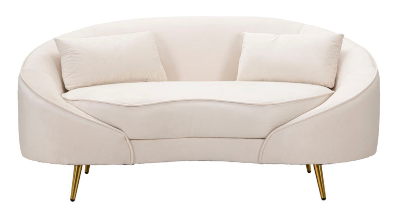Divano design 2 posti rivestito in tessuto con cuscini cm 148x84x68h - vari colori