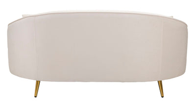 Divano design 2 posti rivestito in tessuto con cuscini cm 148x84x68h - vari colori