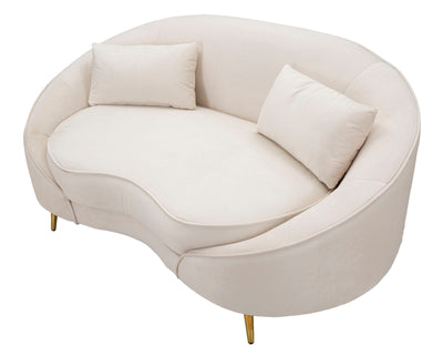 Divano design 2 posti rivestito in tessuto con cuscini cm 148x84x68h - vari colori