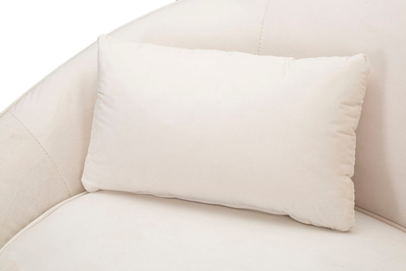 Divano design 2 posti rivestito in tessuto con cuscini cm 148x84x68h - vari colori