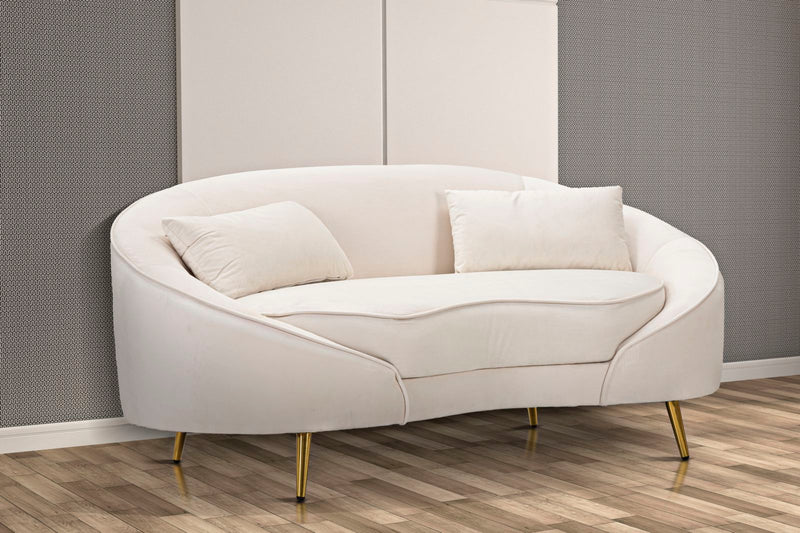Divano design 2 posti rivestito in tessuto con cuscini cm 148x84x68h - vari colori