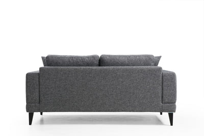 Divano living moderno 2 posti in tessuto colore grigio cm 180x90x85h