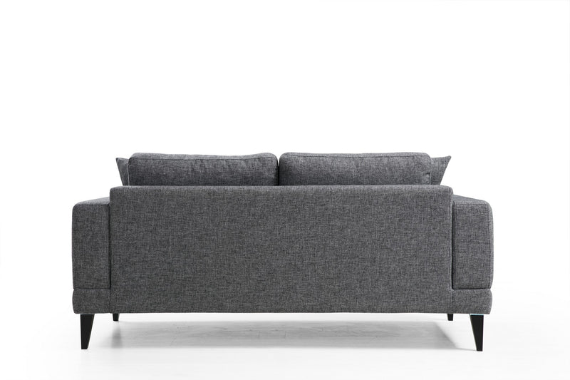 Divano living moderno 2 posti in tessuto colore grigio cm 180x90x85h
