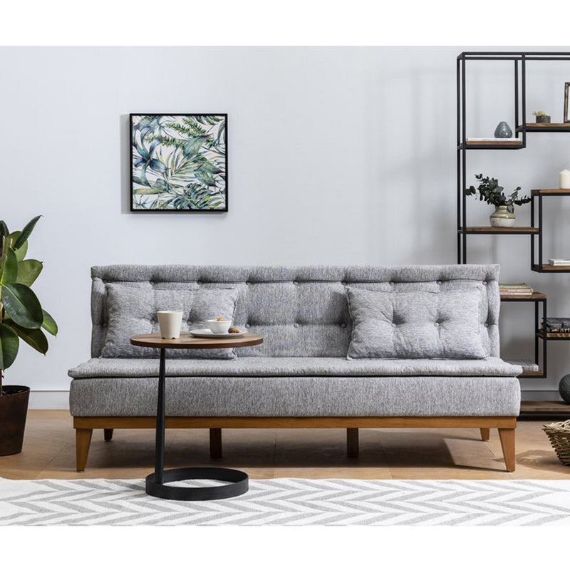 Divano senza braccioli moderno da 3 posti rivestito in tessuto cm 180x80x78h - vari colori