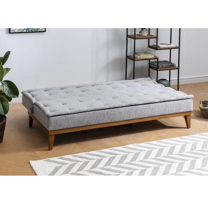 Divano senza braccioli moderno da 3 posti rivestito in tessuto cm 180x80x78h - vari colori