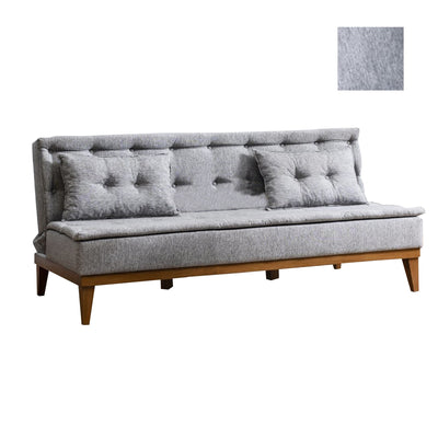 Divano senza braccioli moderno da 3 posti rivestito in tessuto cm 180x80x78h - vari colori