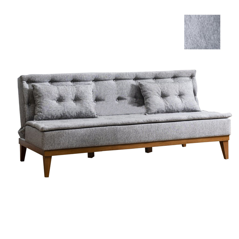 Divano senza braccioli moderno da 3 posti rivestito in tessuto cm 180x80x78h - vari colori
