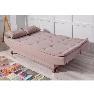 Divano moderno senza braccioli 3 posti trasformabile in letto cm 190x85x85h - vari colori