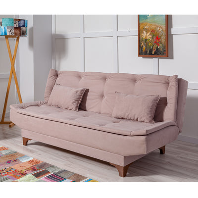 Divano moderno senza braccioli 3 posti trasformabile in letto cm 190x85x85h - vari colori