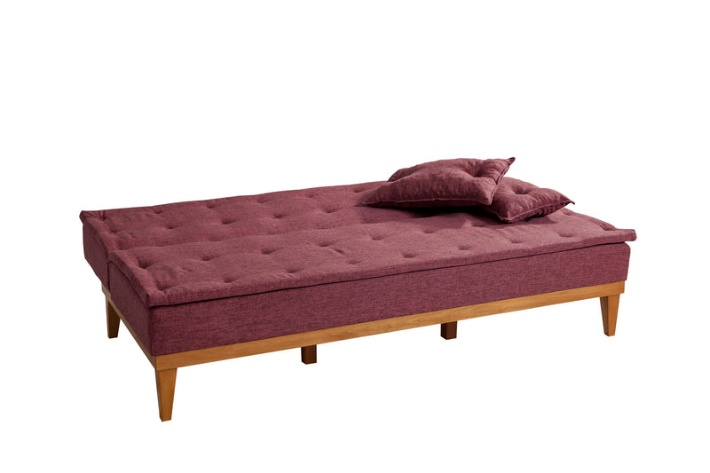 Divano senza braccioli moderno da 3 posti rivestito in tessuto cm 180x80x78h - vari colori