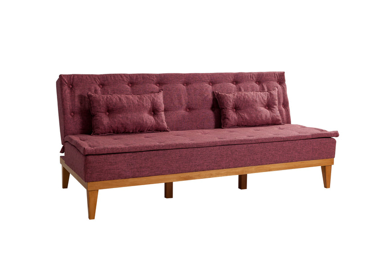 Divano senza braccioli moderno da 3 posti rivestito in tessuto cm 180x80x78h - vari colori