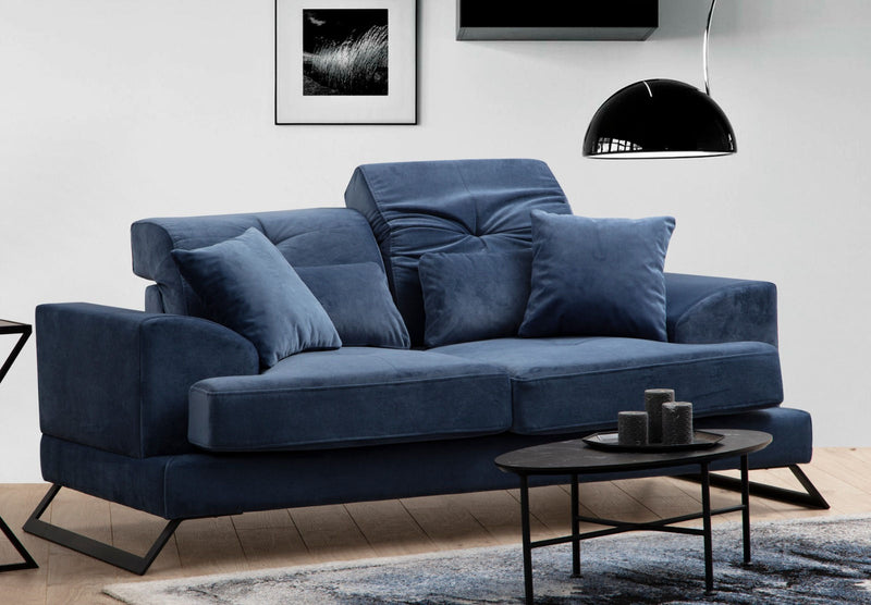 Divano biposto imbottito stile moderno cm 185x100x92h - vari colori
