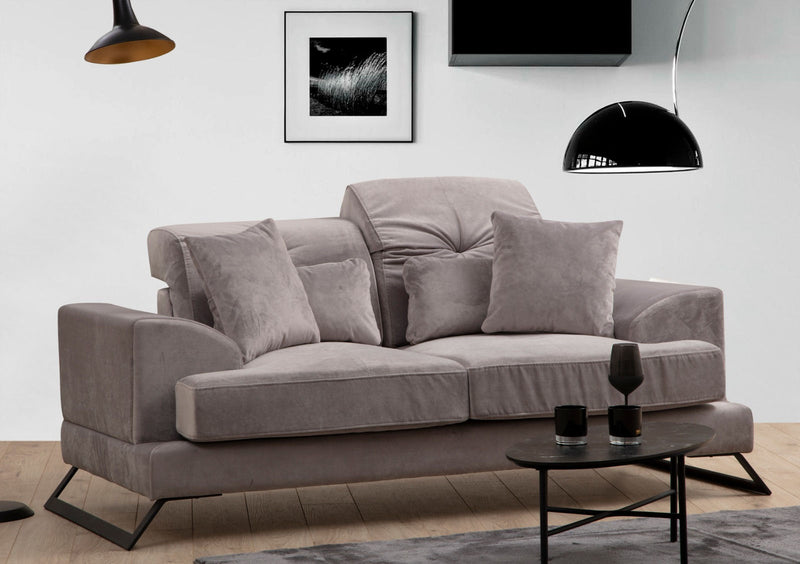 Divano biposto imbottito stile moderno cm 185x100x92h - vari colori