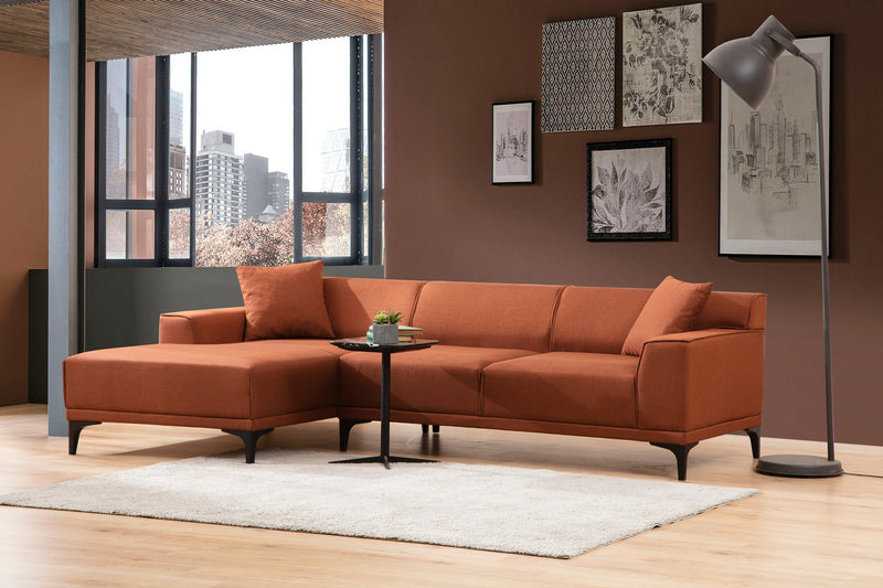 divano angolare con penisola moderno 3 posti in tessuto colore arnacio