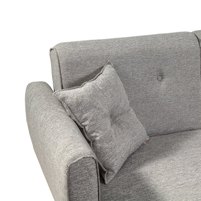 Divano ad angolo reversibile 3 posti trasformabile in letto colore grigio cm 277x175x86h
