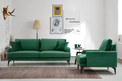 Divano design imbottito biposto rivestito in tessuto cm 175x88x90h - vari colori